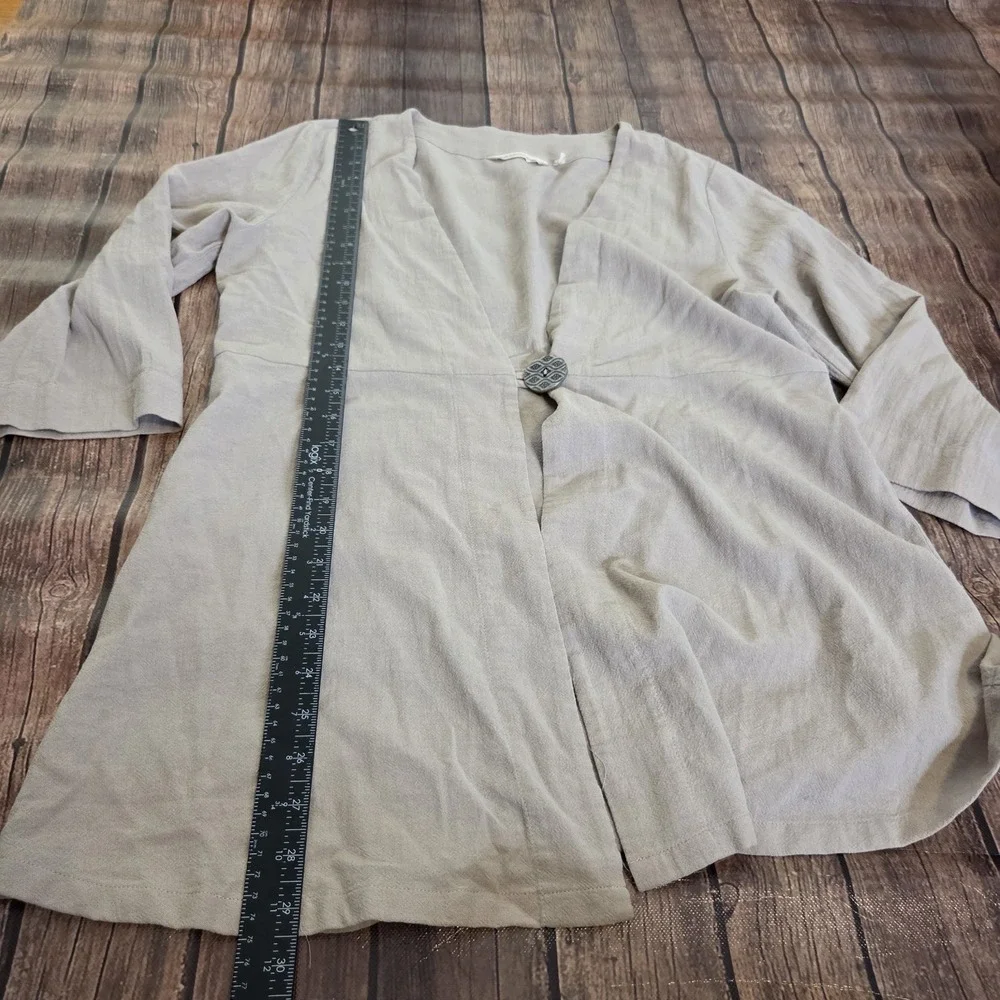 Soft‎ Surroundings Cardigan Womens M Light Peach Open Front Long Sleeve